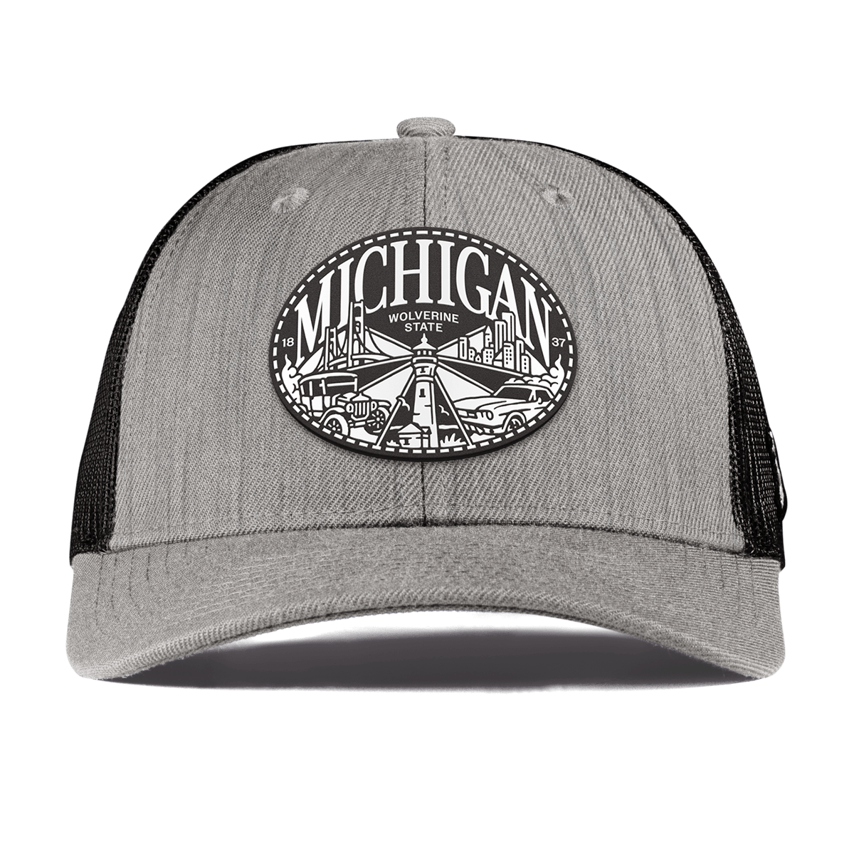 Michigan Traveler Curved Trucker Heather Gray