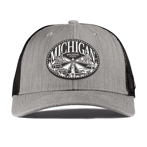Michigan Traveler Curved Trucker Heather Gray