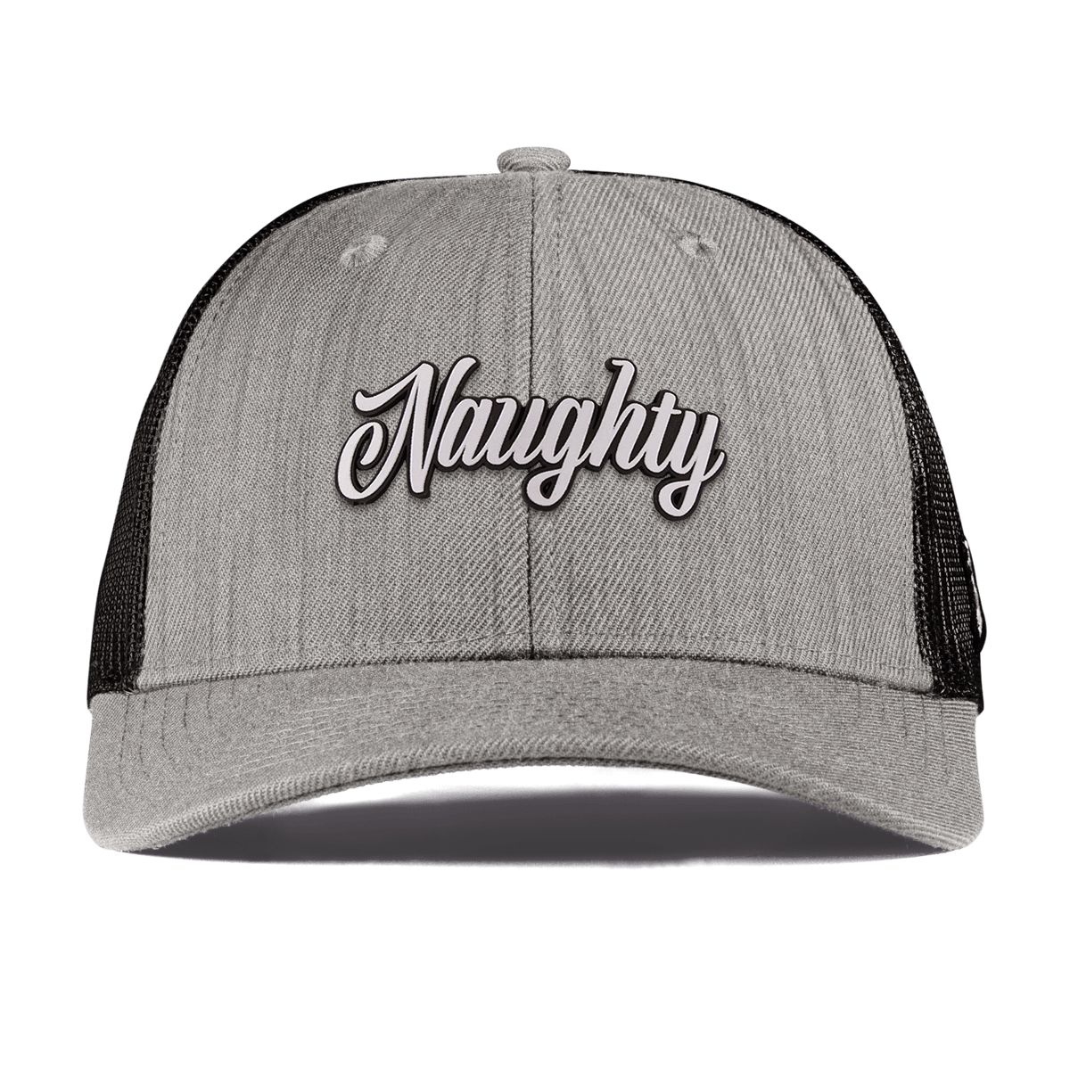 Naughty Curved Trucker Heather Gray