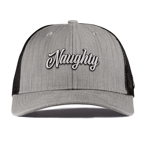 Naughty Curved Trucker Heather Gray