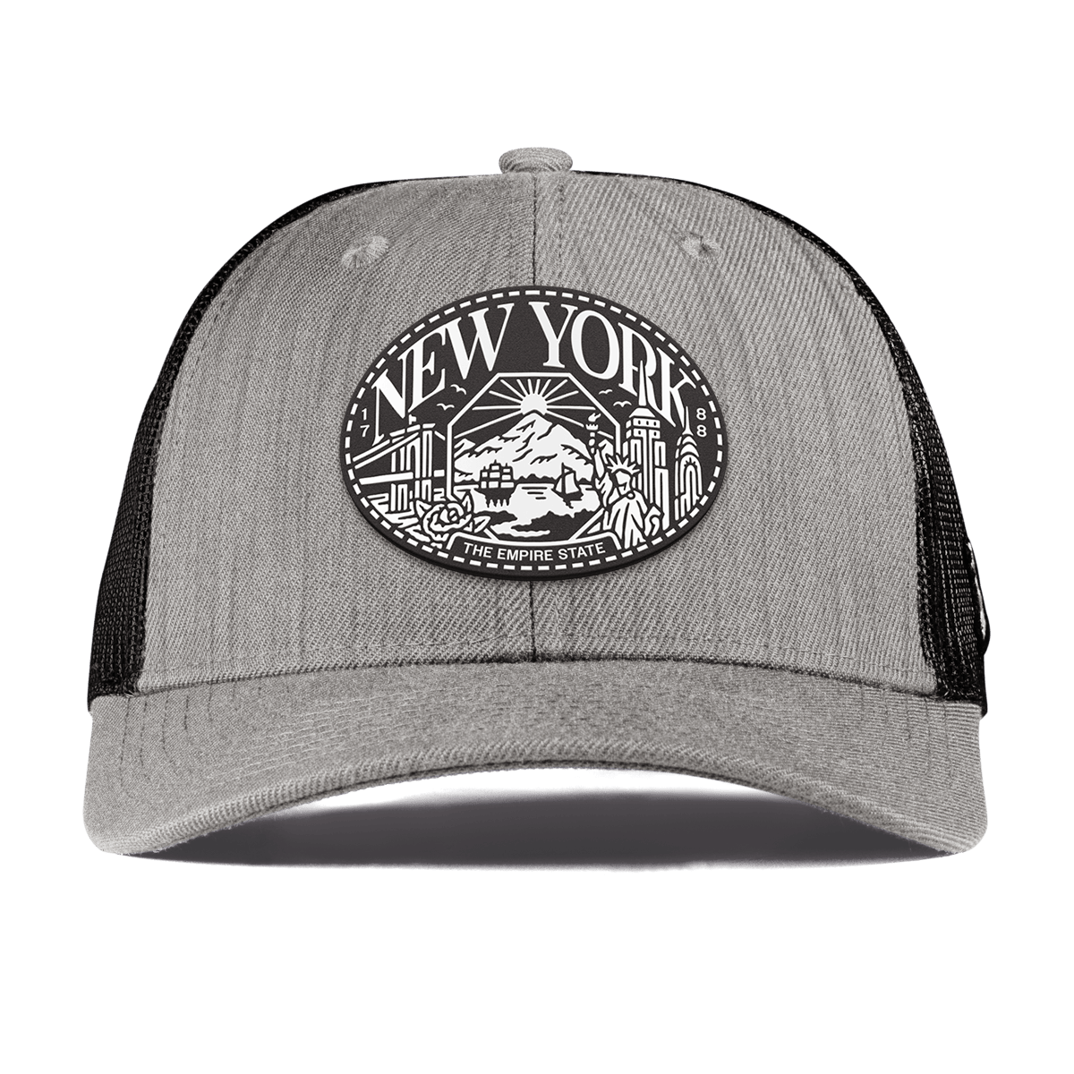 New York Traveler Curved Trucker Heather Gray