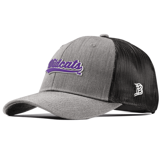 Northwestern University "Northwestern Wildcats Script" Curved Trucker Heather Gray