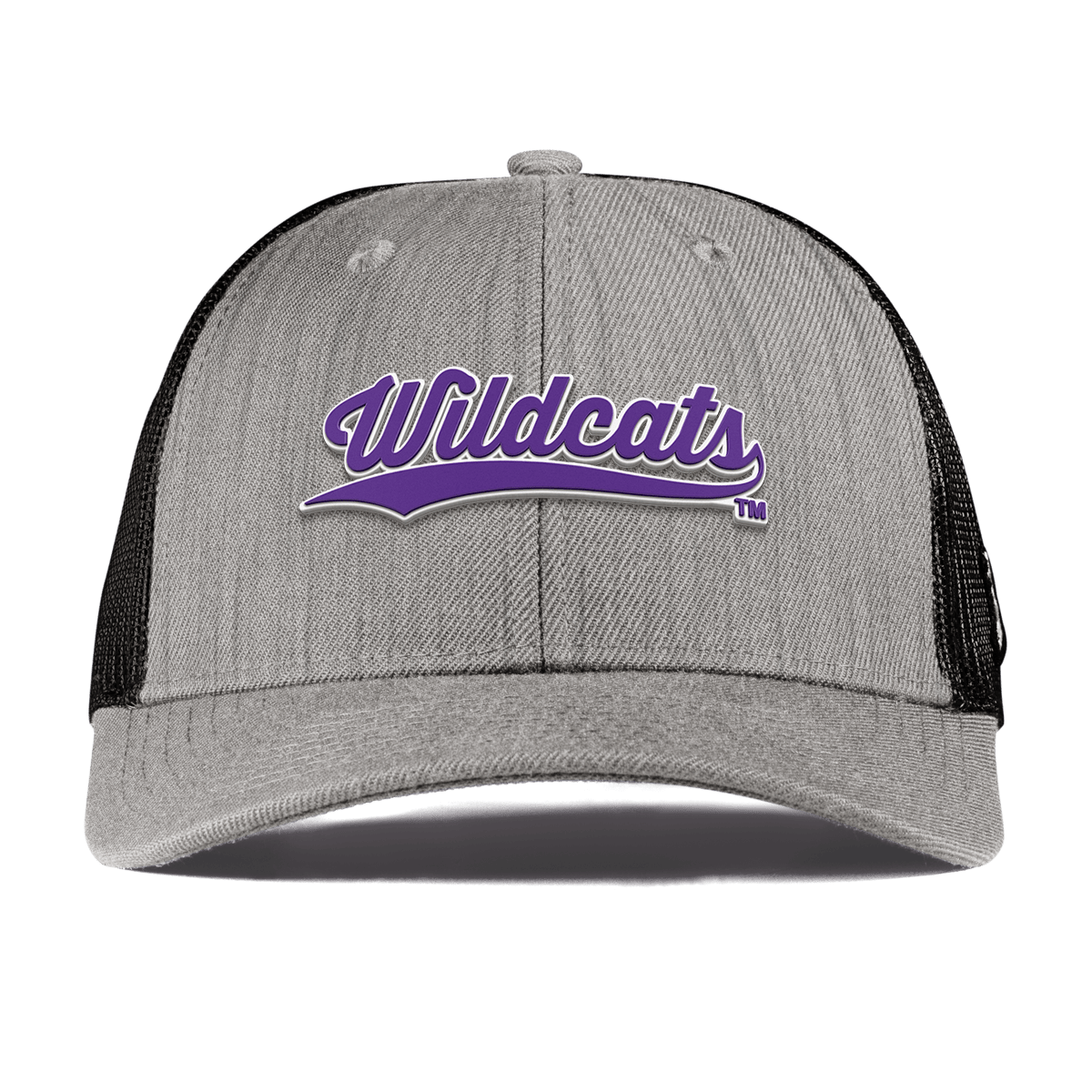 Northwestern University "Northwestern Wildcats Script" Curved Trucker Heather Gray