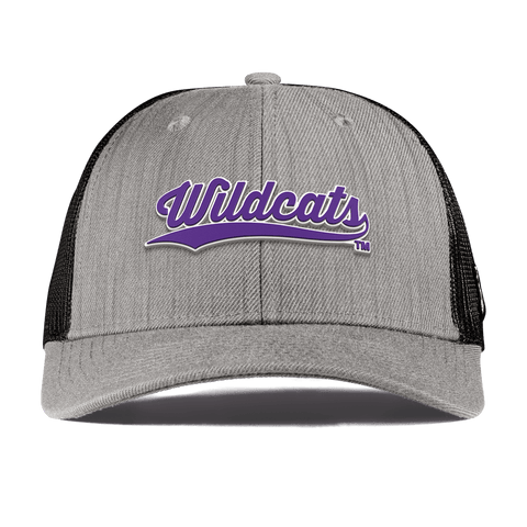 Northwestern University "Northwestern Wildcats Script" Curved Trucker Heather Gray