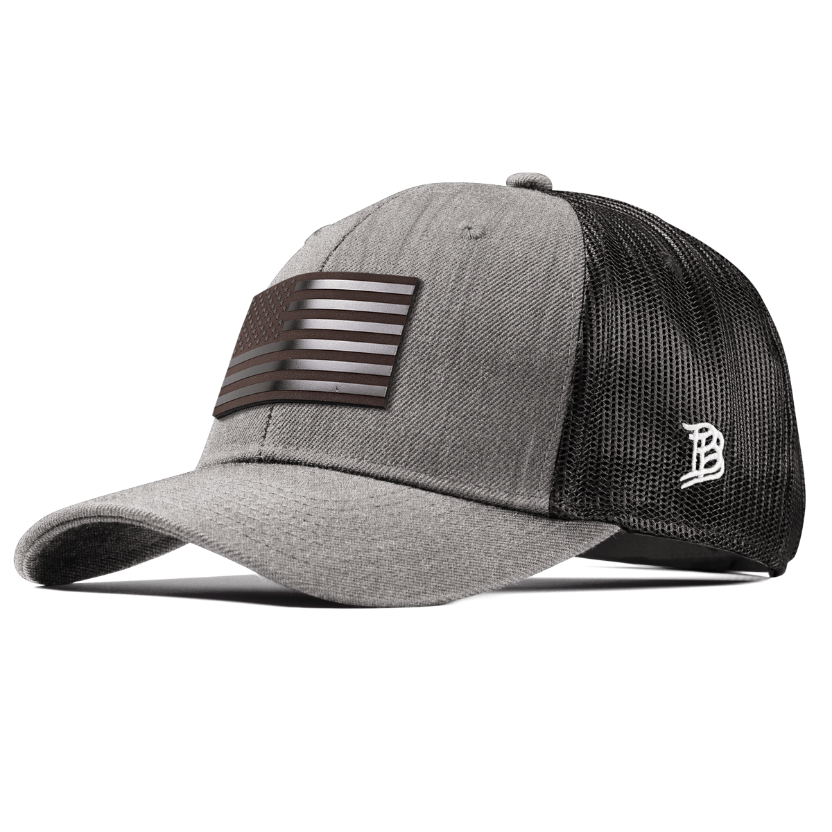 Old Glory Midnight Curved Trucker Heather Gray