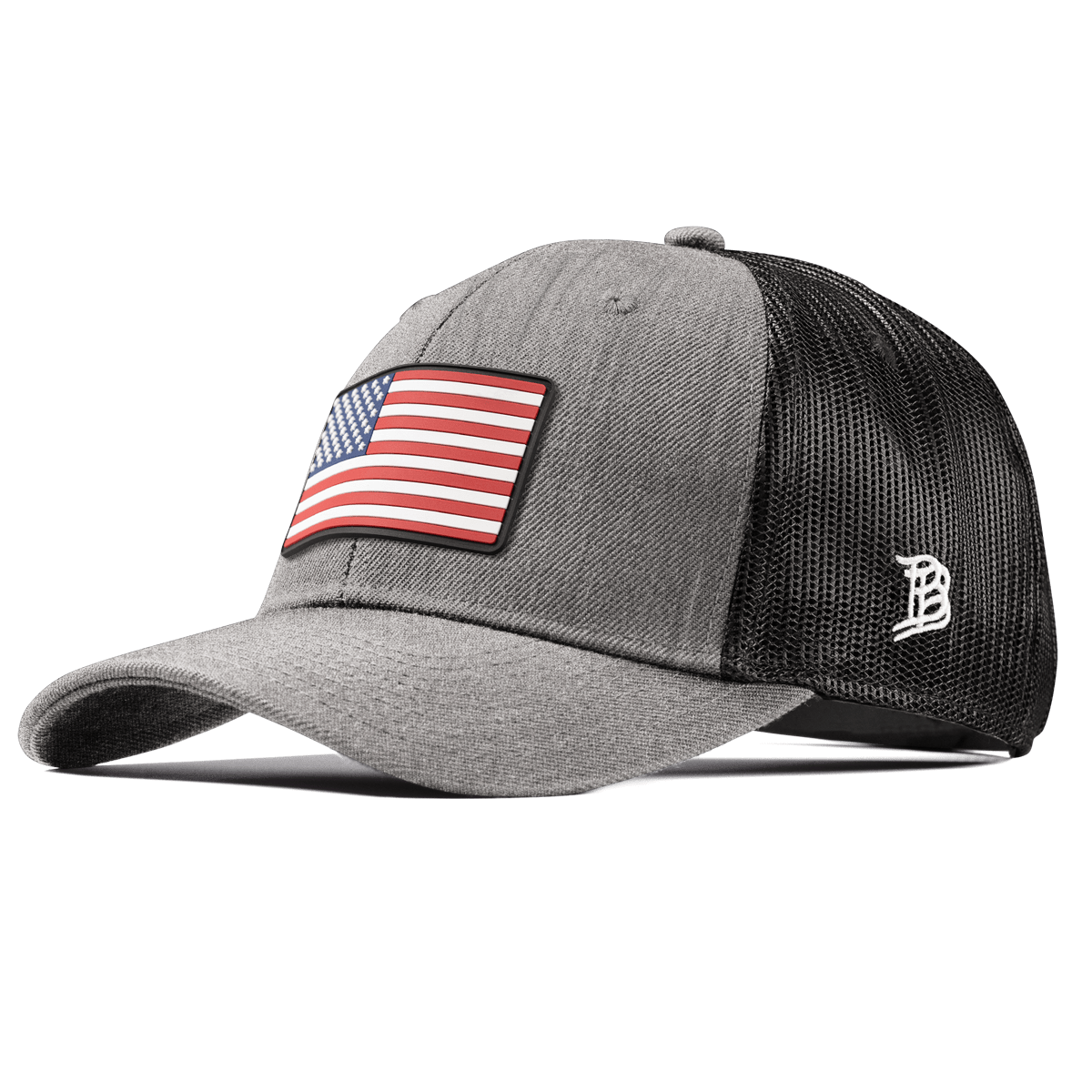 Old Glory PVC Curved Trucker Heather Gray