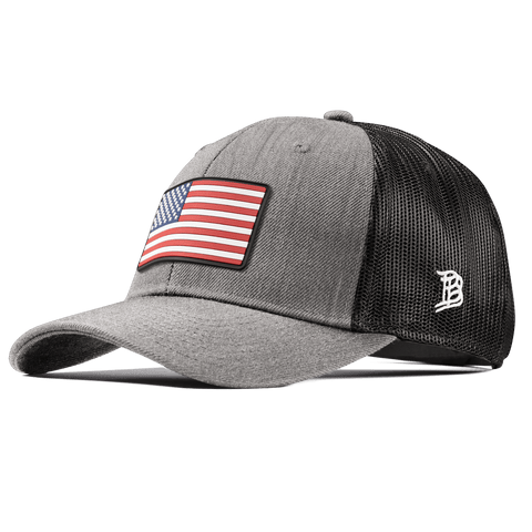 Old Glory PVC Curved Trucker Heather Gray