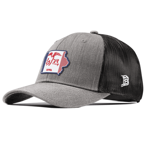 Iowa Patriot Series Curved Trucker Heather Gray