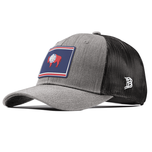 Wyoming Patriot Series Curved Trucker Heather Gray