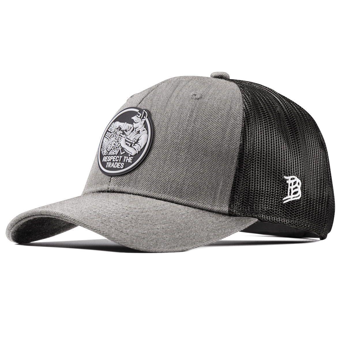 Respect The Trades Mechanic Curved Trucker Heather Gray