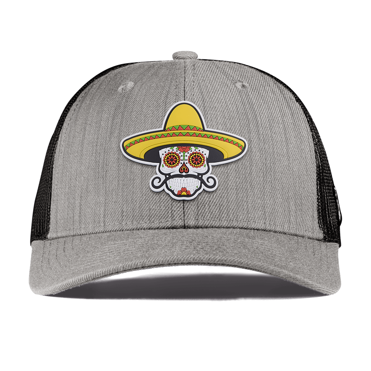 Sombrero Skull PVC Curved Trucker Heather Gray