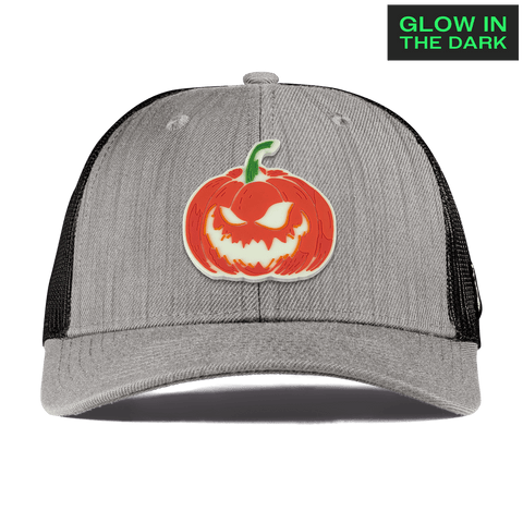 Jack-O-Lantern Glow Curved Trucker Heather