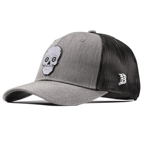 Sugar Skull PVC Curved Trucker Heather Gray