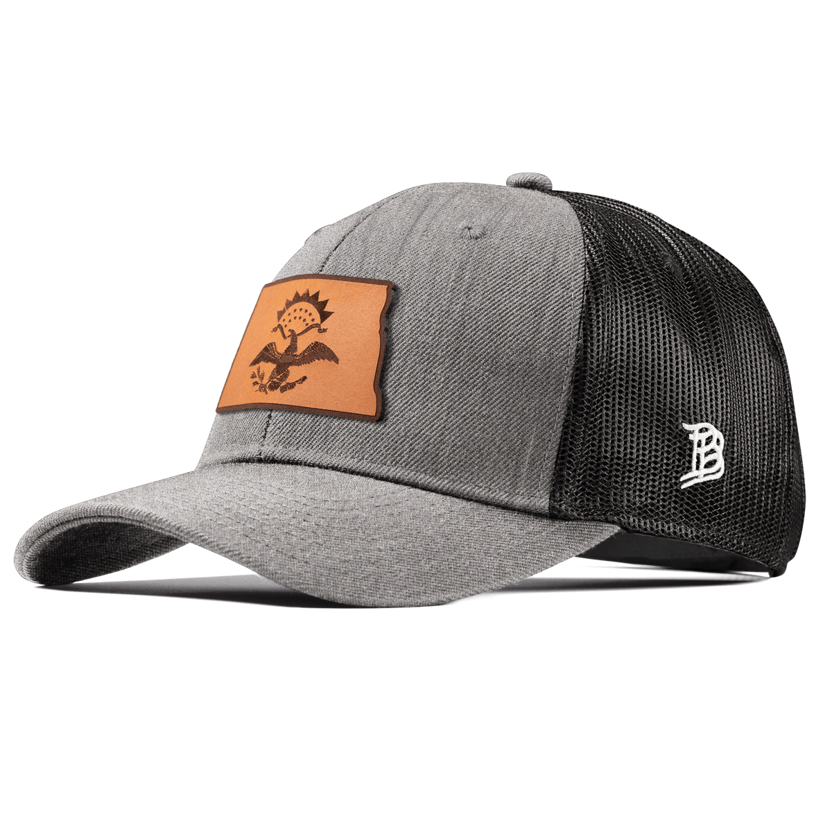 North Dakota 39 Curved Trucker Heather Gray