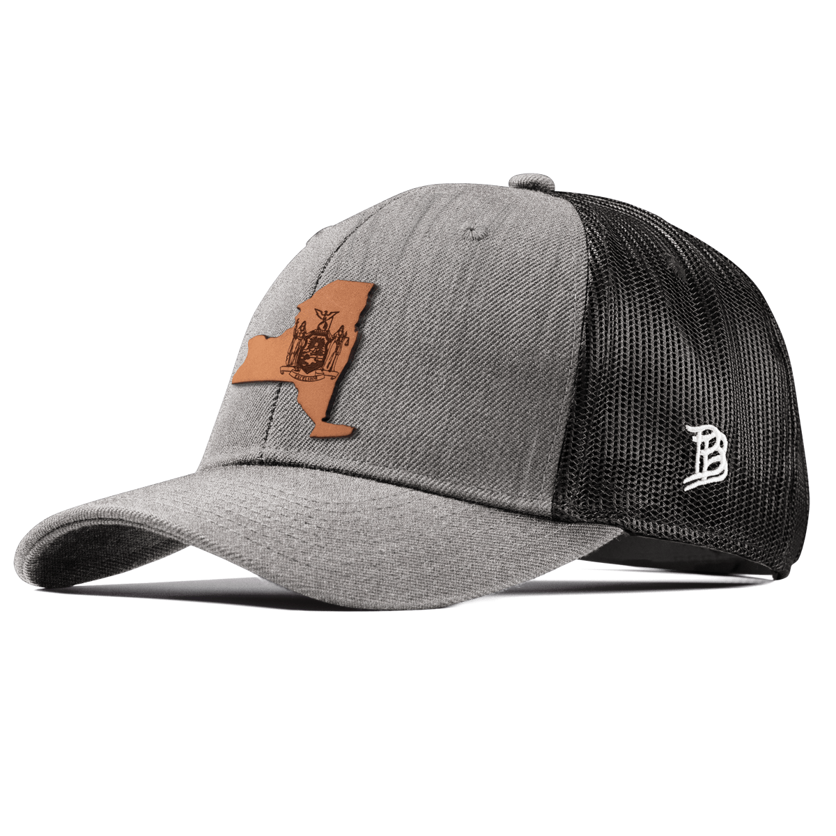 New York 11 Curved Trucker Heather Gray