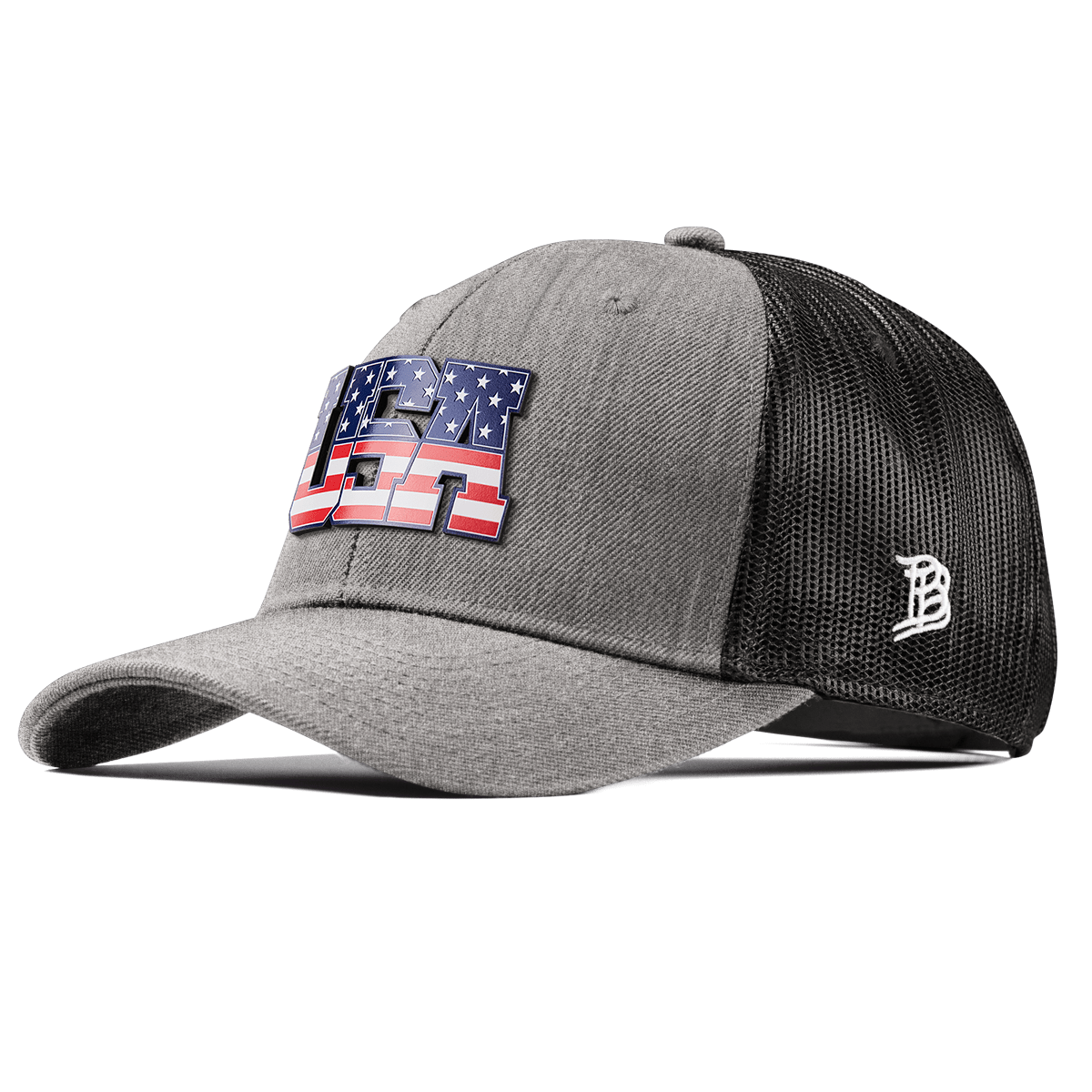 USA Tradition Curved Trucker Heather Gray 