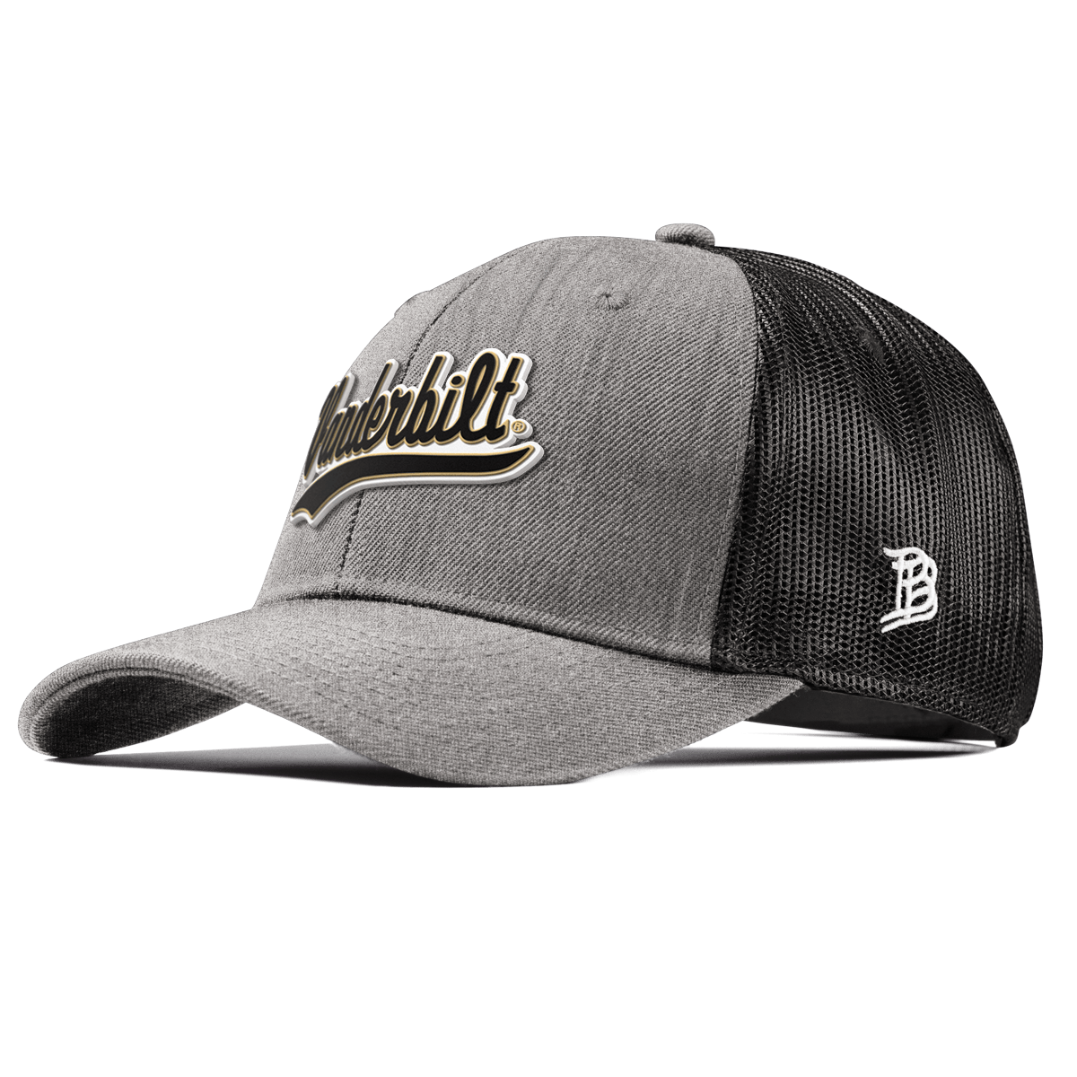 Vanderbilt University "Vanderbilt Script" Curved Trucker Heather Gray