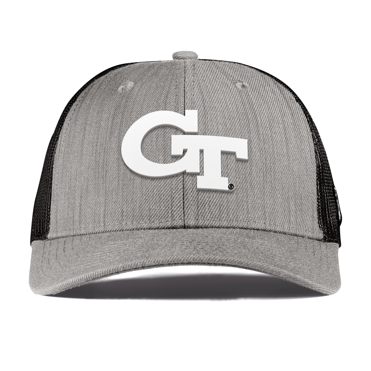 Georgia Tech University "Vintage Georgia Tech Team Logo" Curved Trucker Heather Gray