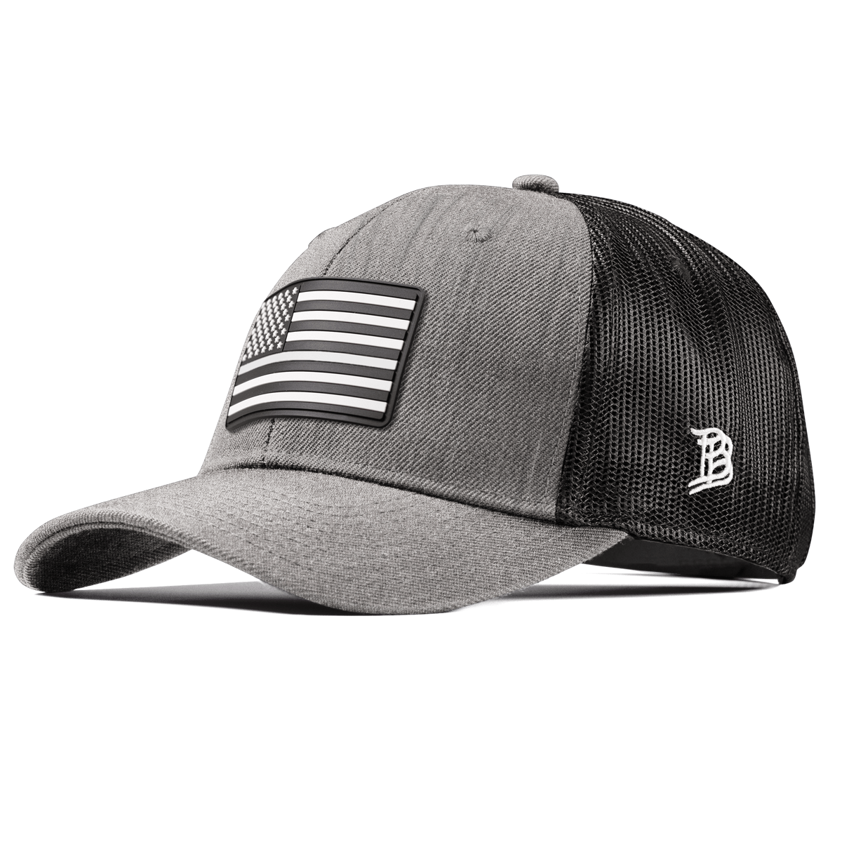 Vintage Old Glory Curved Trucker Heather Gray