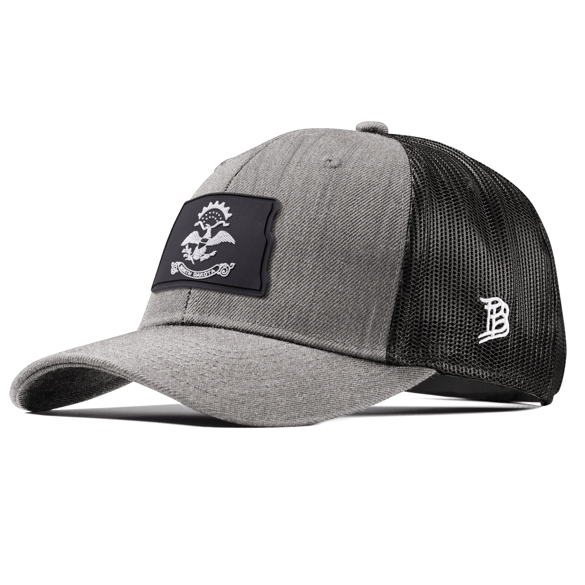 North Dakota Vintage Curved Trucker  Heather Gray