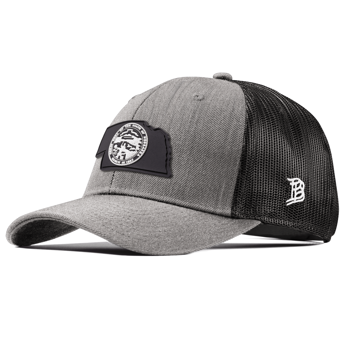 Nebraska Vintage Curved Trucker  Heather Gray