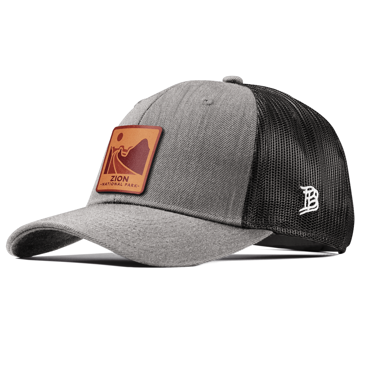 Zion National Park Curved Trucker Heather Gray