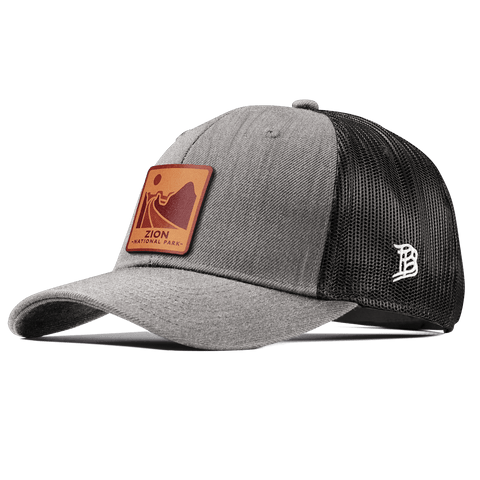 Zion National Park Curved Trucker Heather Gray