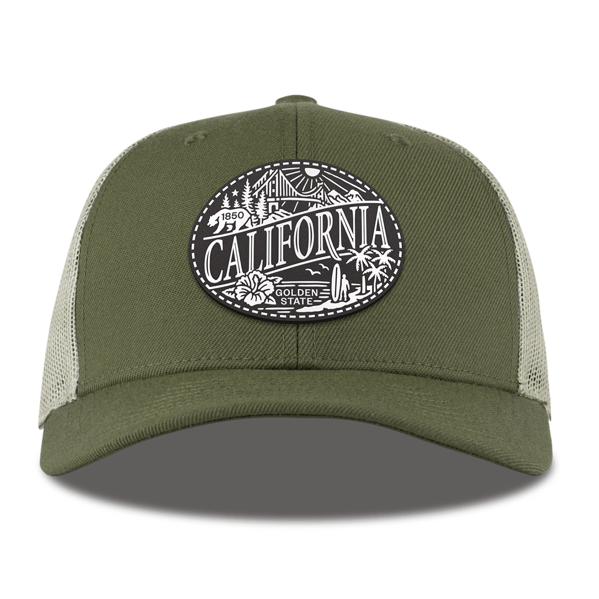 California Traveler Curved Trucker Light Loden
