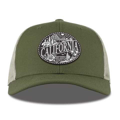 California Traveler Curved Trucker Light Loden