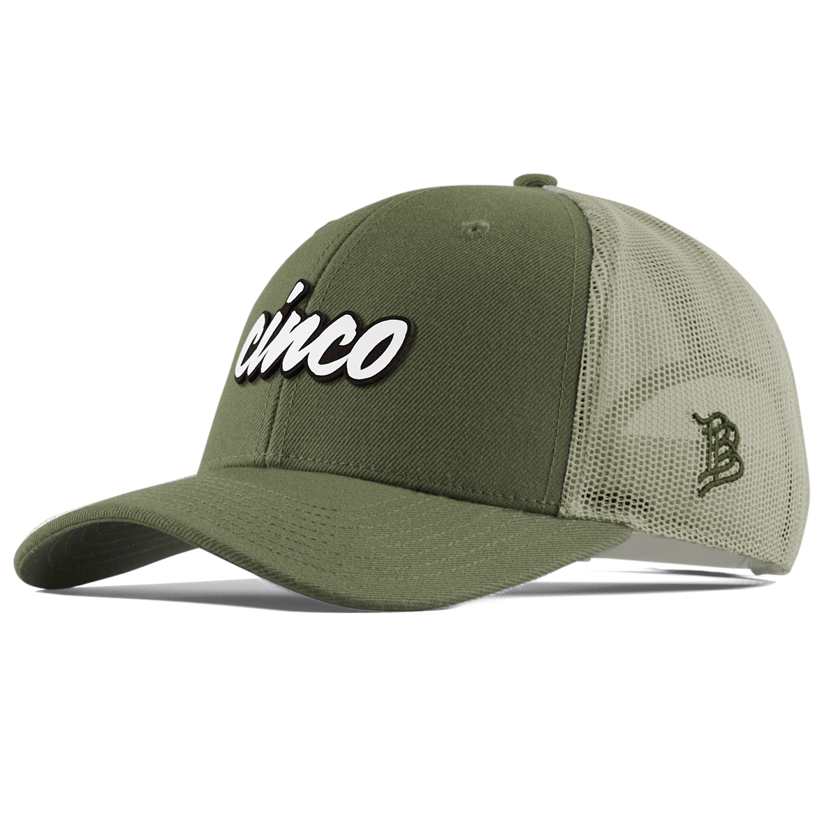 Cinco Script Curved Trucker Light Loden