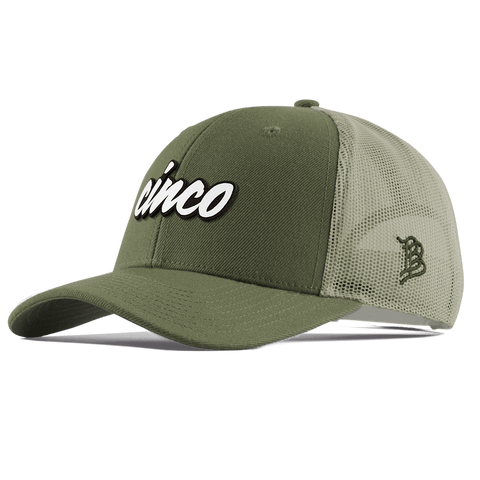 Cinco Script Curved Trucker Light Loden