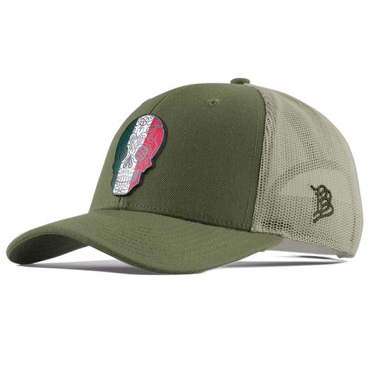Fiesta Sugar Skull Curved Trucker Light Loden