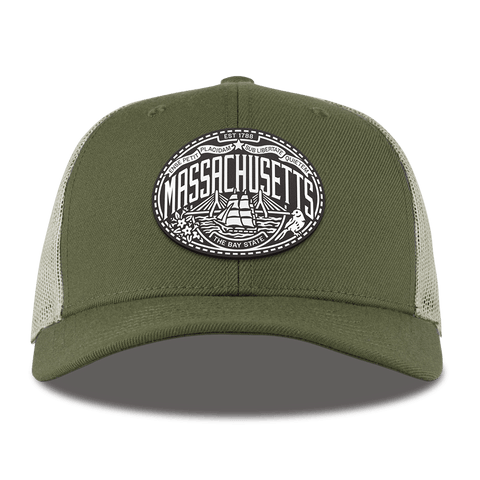 Massachusetts Traveler Curved Trucker Light Loden