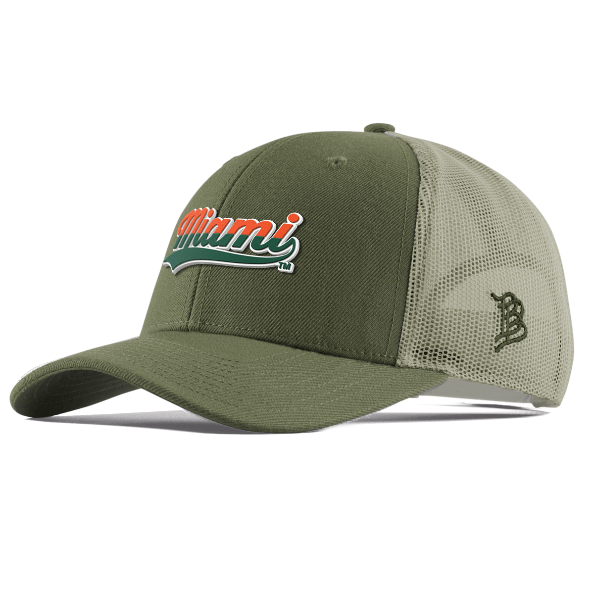 University of Miami "Miami Script" Curved  Trucker Light Loden