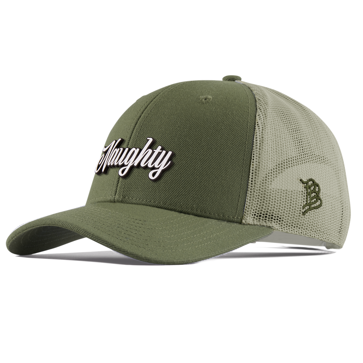 Naughty Curved Trucker Light Loden