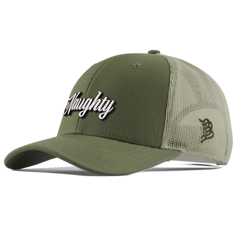 Naughty Curved Trucker Light Loden
