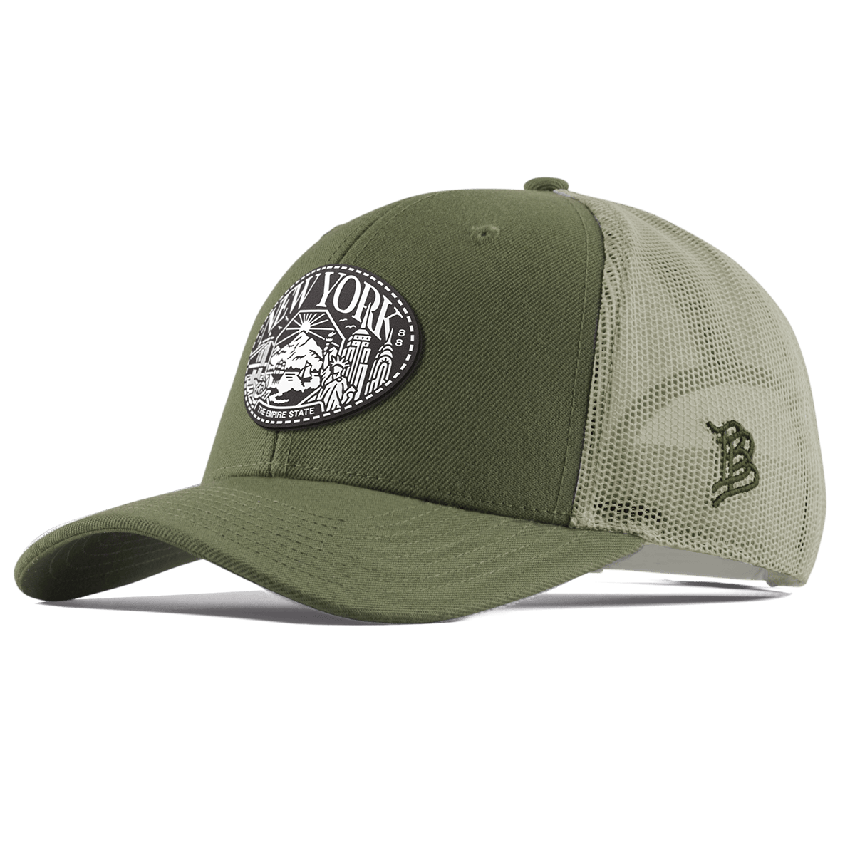 New York Traveler Curved Trucker Light Loden