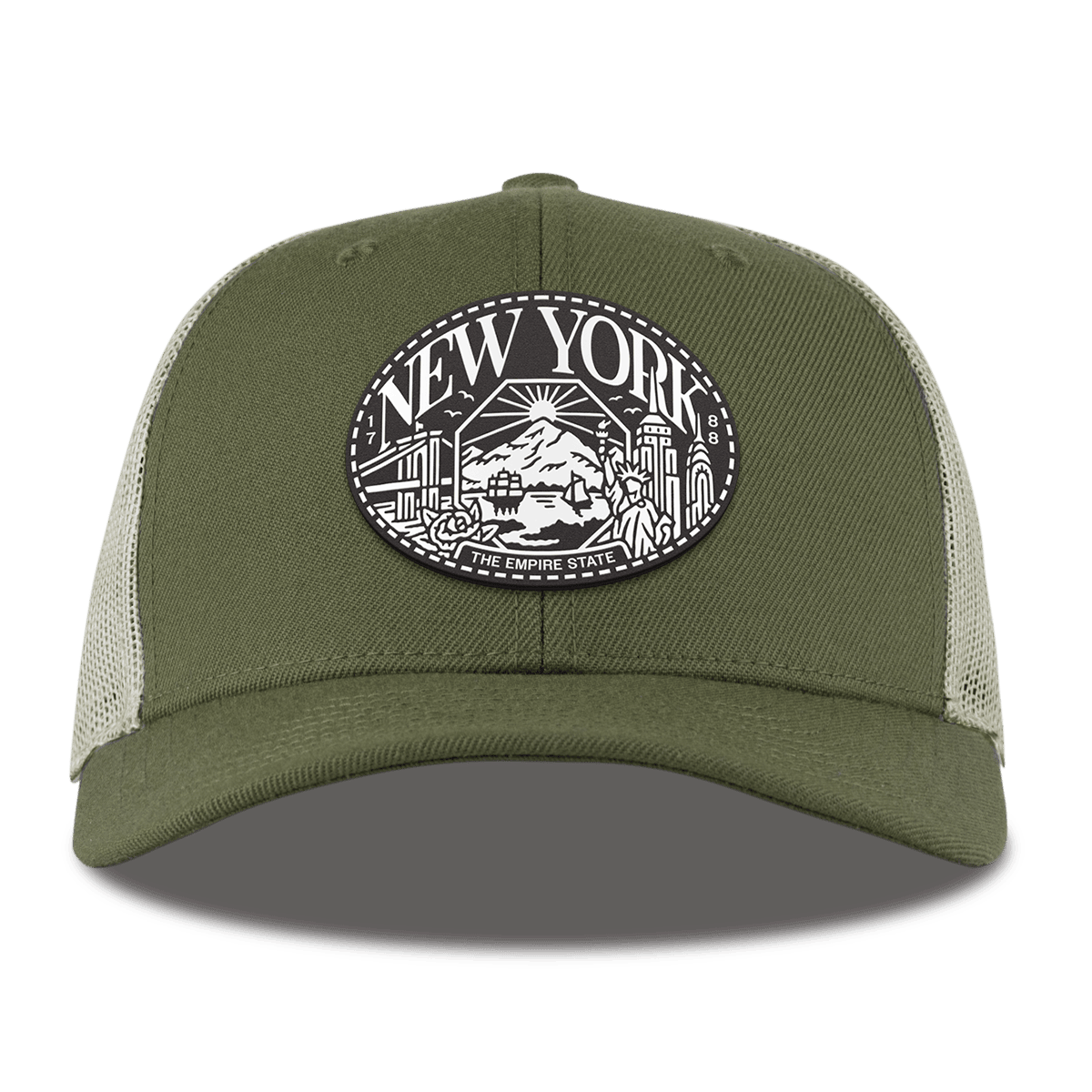 New York Traveler Curved Trucker Light Loden