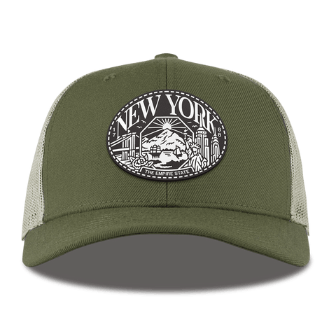 New York Traveler Curved Trucker Light Loden