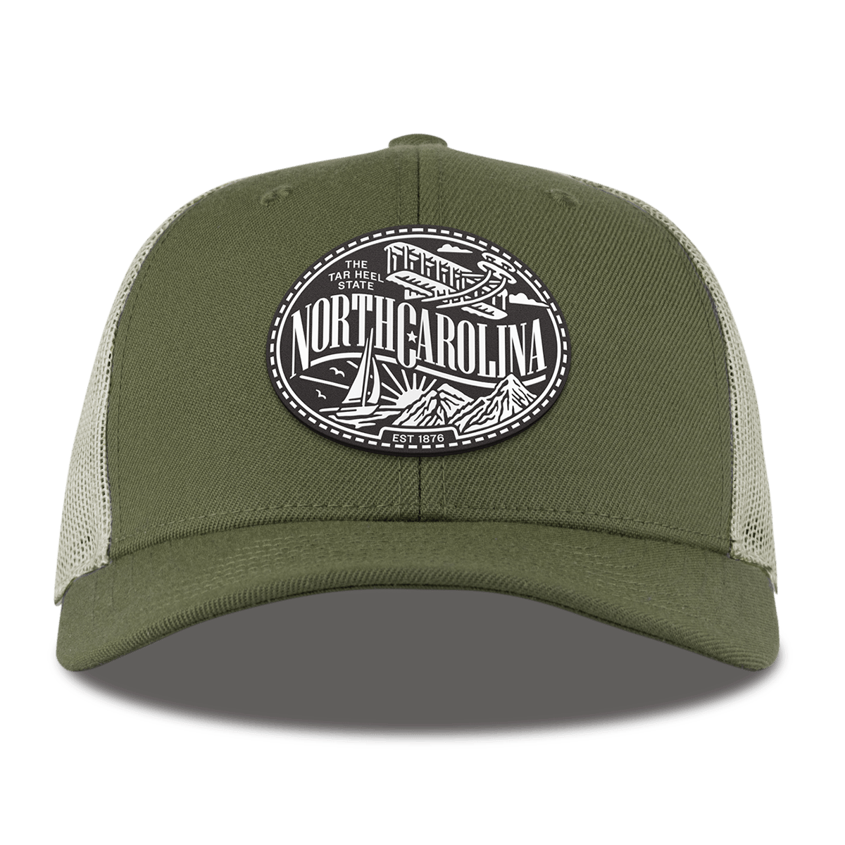 North Carolina Traveler Curved Trucker Light Loden