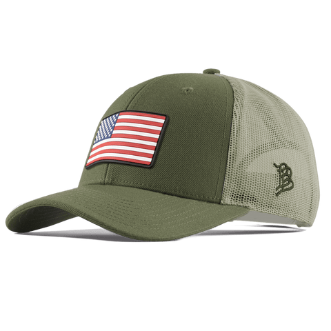 Old Glory PVC Curved Trucker Light Loden