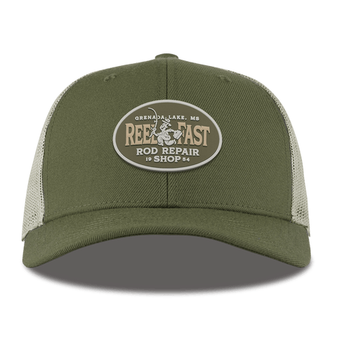 Reel Fast Rod Repair Curved Trucker Light Loden