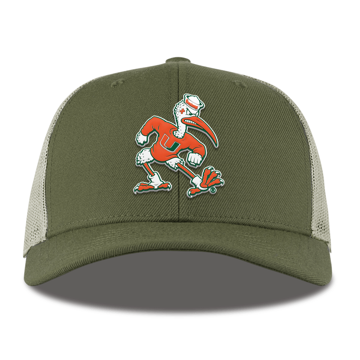 University of Miami "Sebastian the Ibis" Curved  Trucker Light Loden