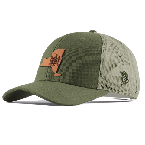 New York 11 Curved Trucker Light Loden