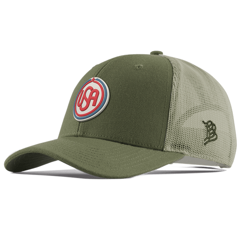 USA Icon Curved Trucker Light Loden