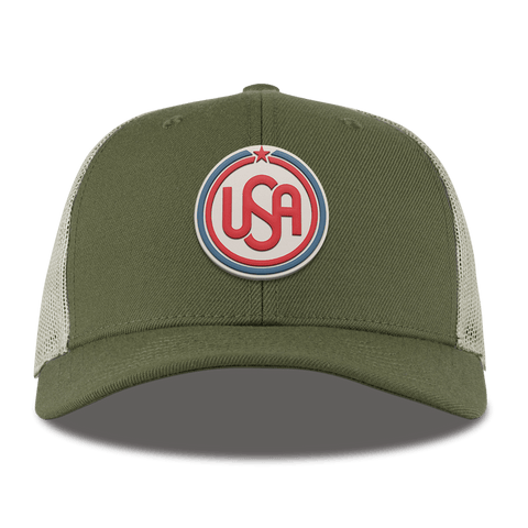 USA Icon Curved Trucker Light Loden