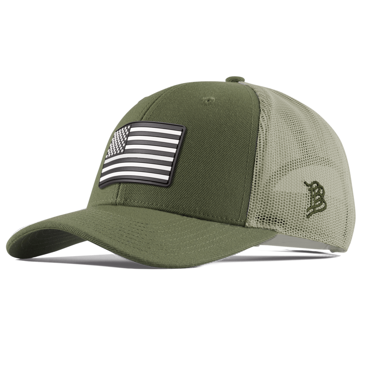 Vintage Old Glory Curved Trucker Light Loden