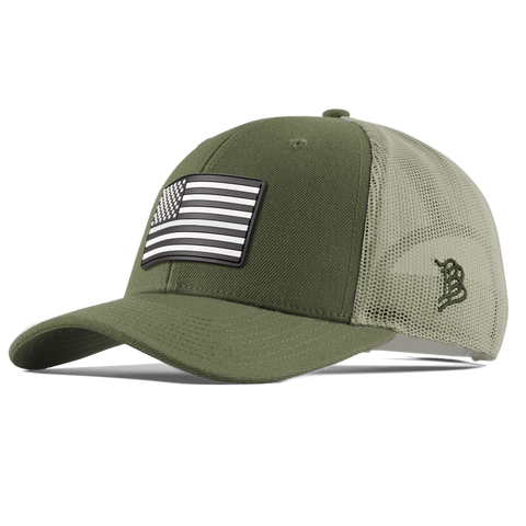 Vintage Old Glory Curved Trucker Light Loden