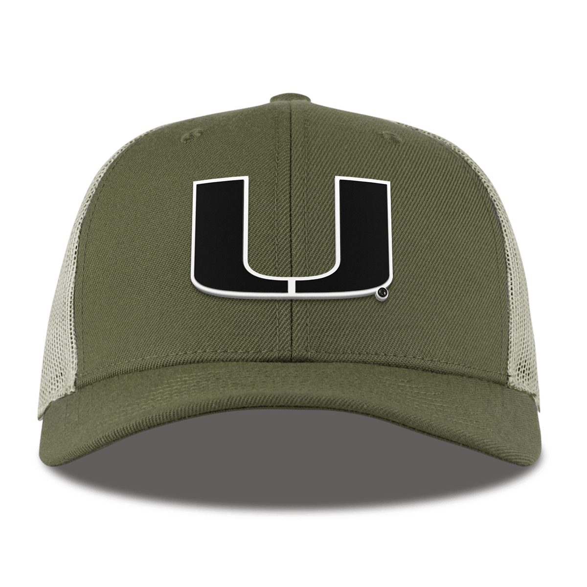 University of Miami "Vintage Miami Team Logo" Curved  Trucker Light Loden