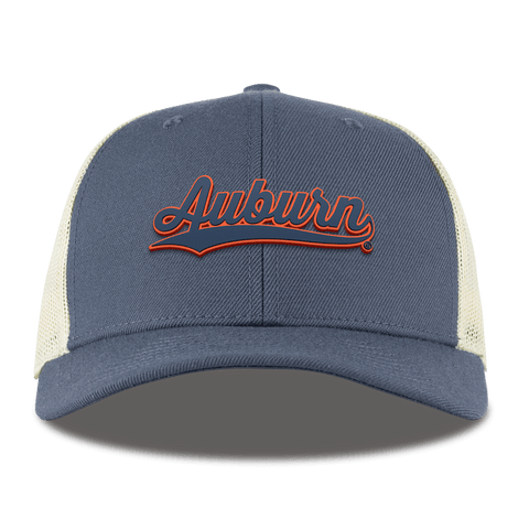 Auburn University "Auburn Script" Curved Trucker Light Navy